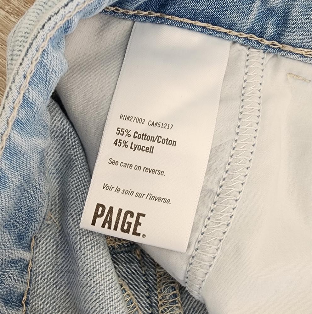 PAIGE Denim Clarice Culotte Jeans Light Fauna Wash Size 28 Cropped Wide Leg - Picture 10 of 12